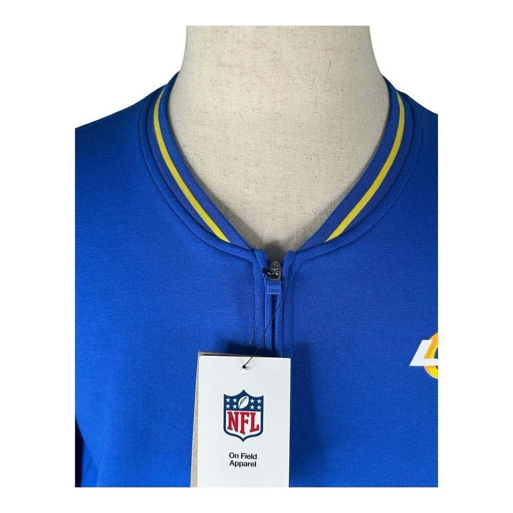 Nike X NFL Men's Los Angeles‎ Rams Dri-Fit Quarter Zip Pullover Blue Size XL